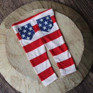 Newborn Stretch Pants /Newborn USA Pants / Star Pockets / Jersey Knit Liberty Pants