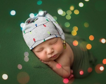 FLASH SALE/ Newborn Knot Christmas Light Hat