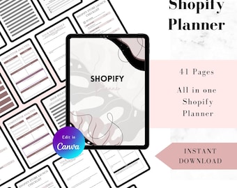 Shopify Business Planner: Canva Editable Store Launch Checklist (Digital Download)