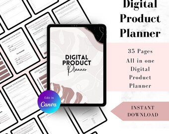 Digital Product Planner Canva Template: Small Business Organizer (A4 Digital Download)
