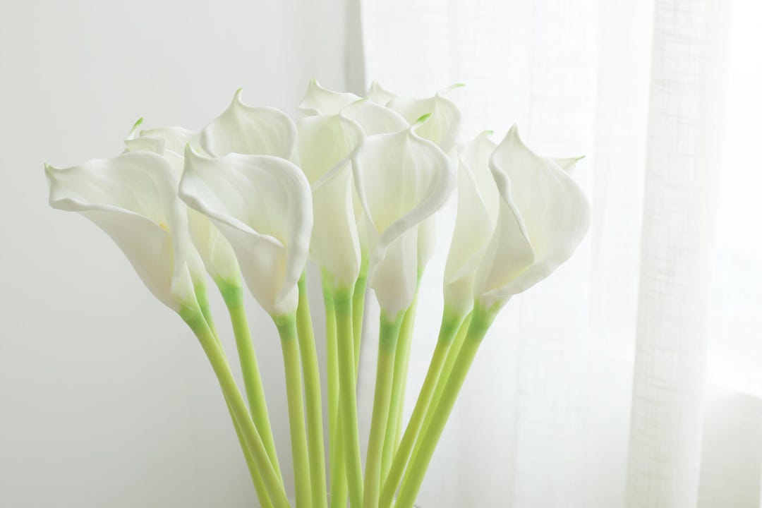 26 Inch Real Touch Faux Calla Lily Stem, Artificial Long Stem Calla ...