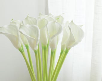 Real Touch Calla Lily Stem, 26 Inch Faux Calla Lily for Wedding Bouquets, Centerpieces & Vase Decor