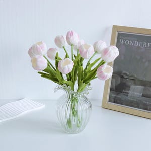 Artificial Tulip Stem – 13 Inch Real Touch Faux Flowers for Home Décor, Wedding Arrangements, Centerpieces, and Gifts