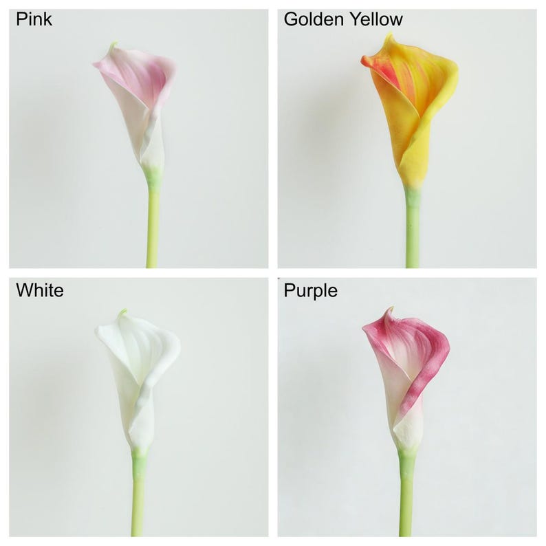 26 Inch Real Touch Faux Calla Lily Stem, Artificial Long Stem Calla ...