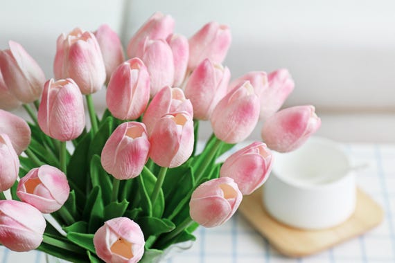 13 '' Real Touch Tulip Stem, Artificial PU Flower for Home Decoration, Wedding Flowers, Natural Look Flowers