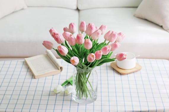 13 '' Real Touch Tulip Stem, Artificial PU Flower for Home
