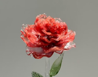 Handmade Lampwork Glass Rose – Valentine's Day Gift