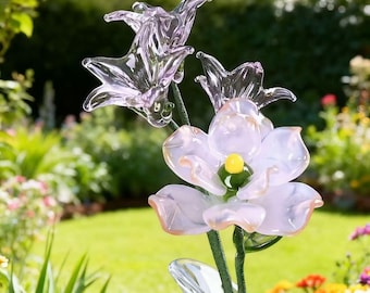 Hand Blown Glass Larkspur, July Birth Flower, Eternal Bloom
