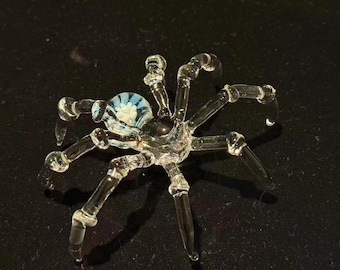 Clear Glass Spider Figurine | Hand Blown Gothic Decor