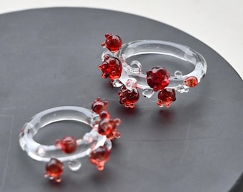 Handmade Glass Bubble Ring, Artistic Statement Jewelry, Custom Color Accent Ring