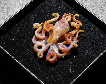 Handmade Glass Octopus Ring – Lampwork Art Jewelry, One of a Kind Ocean Inspired Statement Ring