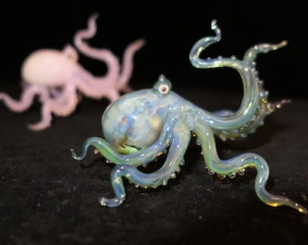 Handmade Glass Octopus Figurine | Blown Glass Ocean Sculpture | Lampwork Marine Art Decor