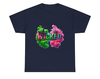 Wicked Movie T-Shirt, Pink & Green Smoke Graphic, Broadway Musical Tee