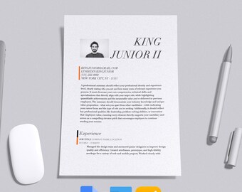 Modern Professional Resume Template: Clean CV Design (Instant Download)