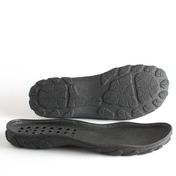 Black PU soles for your own shoemaking projects - Supply for shoes, snow boots - mens big sizes