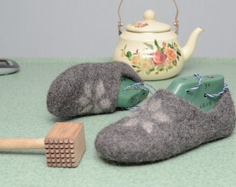 Tutorial Felt wool clogs pattern - instant download - pdf and video Woolen clogs lesson  - felted slippers tutorial