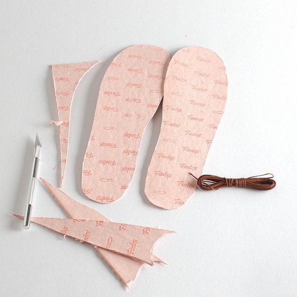 Set Schuhherstellungsmaterial - Zellulosebrett und Gewachsgarn - Solingmaterial Schuhherstellung
