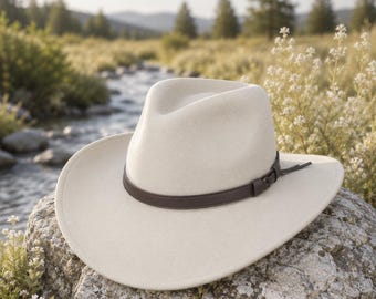 100% Wool Felt Cowboy Hat | Crushable Western Style, Wide Brim, Unisex, UK Delivery