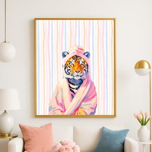 Tiger Wall Art Print – Colorful Animal Decor, Modern Jungle Artwork, Bold Tiger Poster, Digital Download