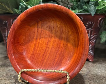 Padauk wooden hand-turned bowl