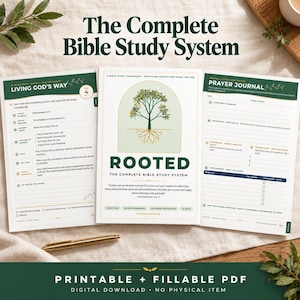 Complete Bible Study System, 66 Book Summaries, Prayer Journal (Digital Download), Fillable PDF