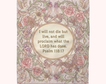 Inspirational Sherpa Fleece Blanket, Cozy Throw Blanket for Comfort, Home Decor, Gift for Friends, Wellness, Bible Verse
