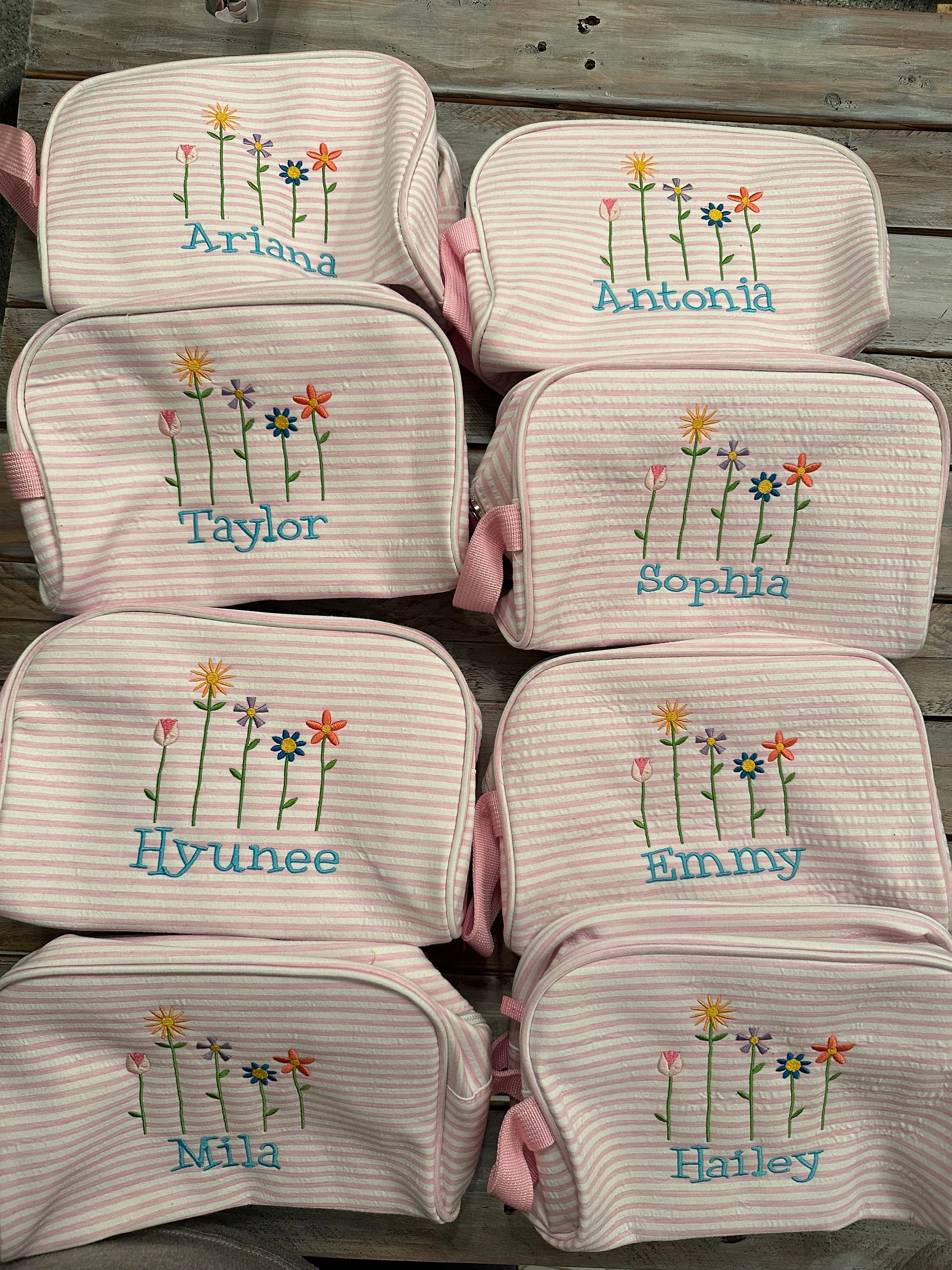 Embroidered Personalized Cosmetic Bags