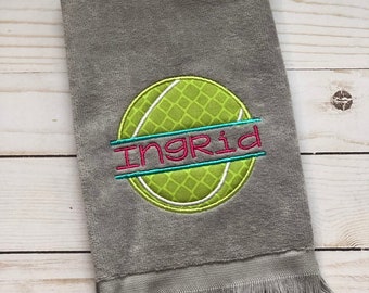 Tennis Ball embroidered hand towel, Tennis Sweat Towel