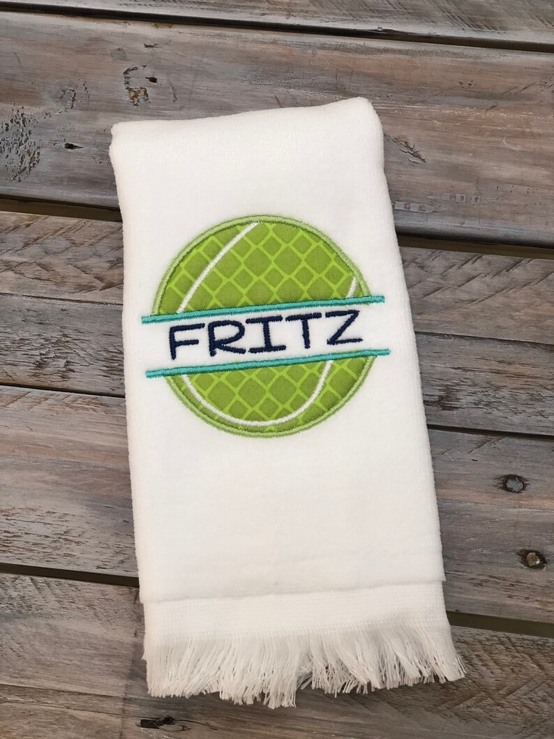 Tennis Ball Embroidered Hand Towel Tennis Sweat Towel Etsy