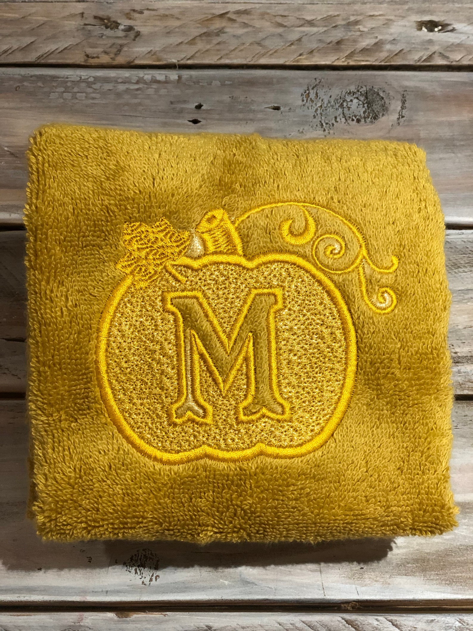 Embossed Pumpkin Monogrammed Hand Towel Fall Towel - Etsy