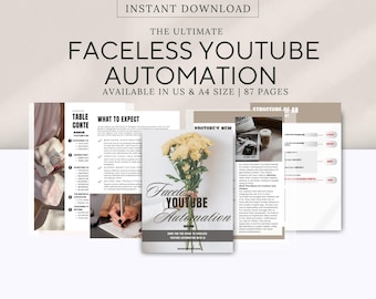 Guía de automatización de YouTube sin rostro, plan de negocios con IA, ingresos pasivos (descarga digital)