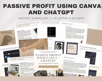 Guía para generar ingresos pasivos: Canva, ChatGPT, productos digitales (descarga digital)