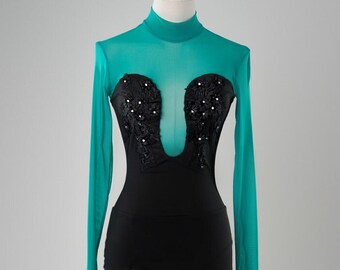 Argentine Tango Performance Dress Sweetheart Showcase Ballroom Latin Dance Costume Front Back Slit Asymmetric Esmeralda Tango With Love