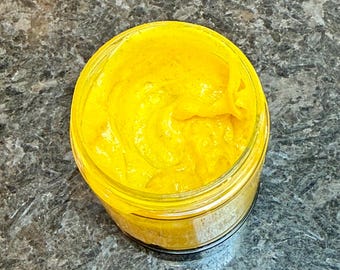 Turmeric & Cucumber Melon Whipped Soap Sugar Scrub | Brightening Body Polish