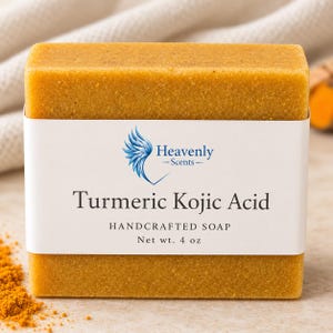 Savon solide au miel de manuka, curcuma et acide kojique | Nettoyant visage bio, savon au lait de chèvre