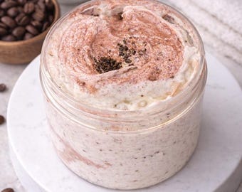Coffee and Cream Whipped Sugar Scrub - Exfoliating & Moisturizing Body Scrub