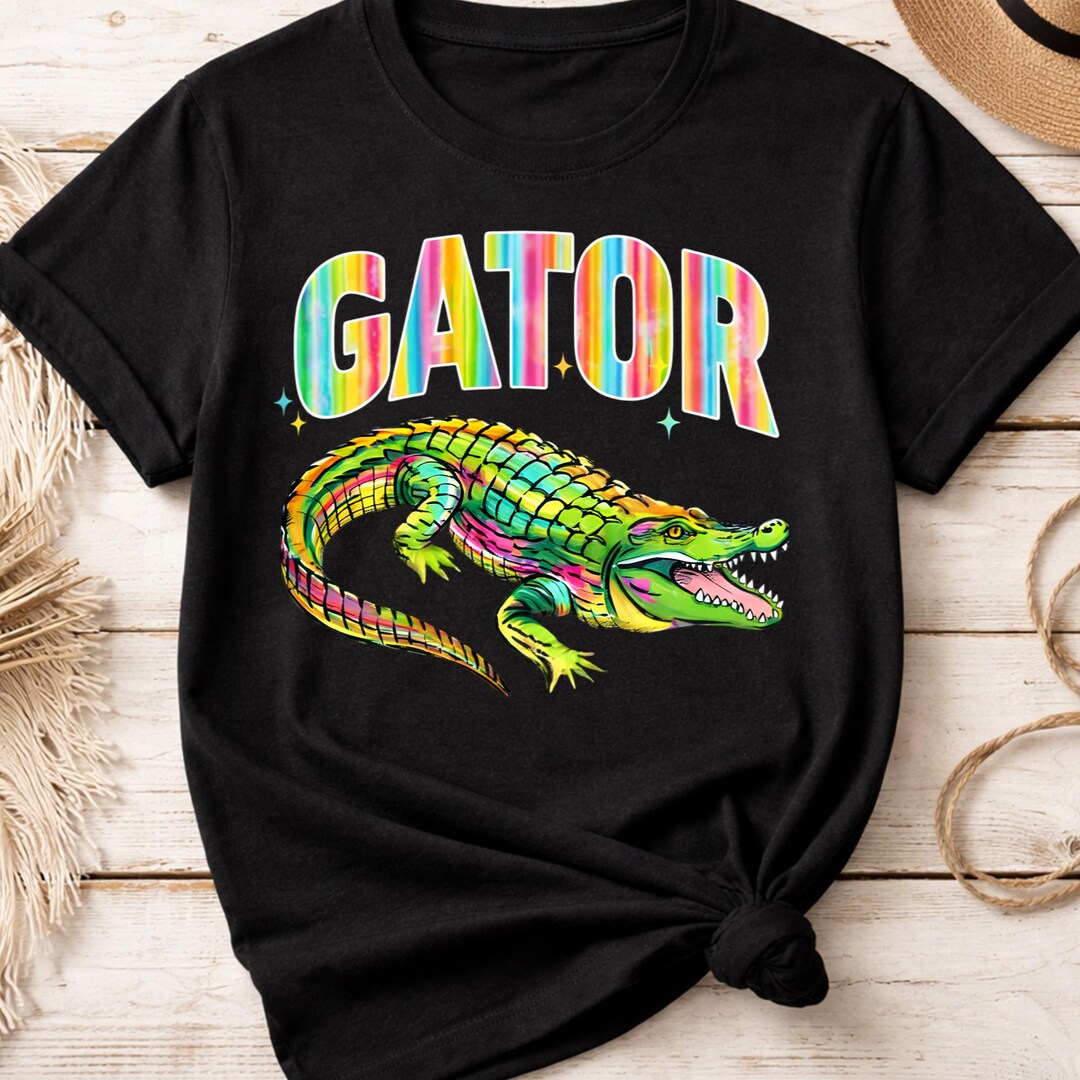 Gator Rainbow Alligator Png Colorful Animal Shirt Design Png Funny ...