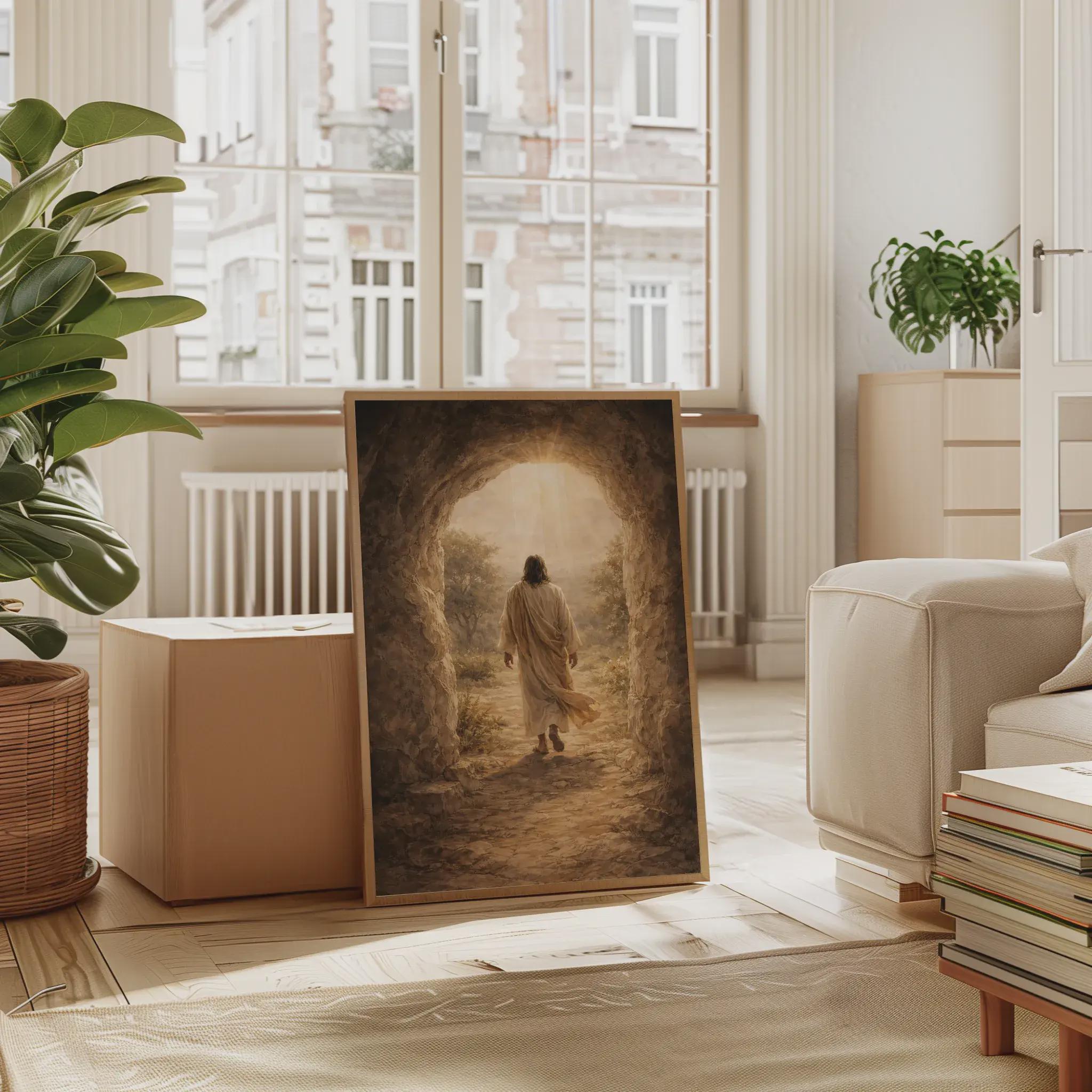 Jesus Resurrection Wall Art – Empty Tomb Christian Print for Easter ...