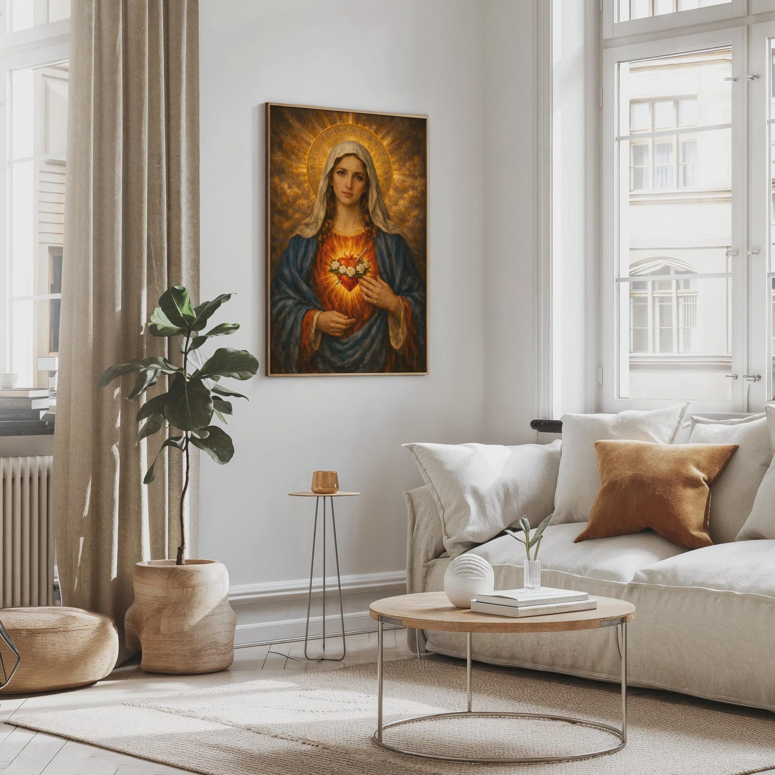 Sacred Hearts Holy Family Wall Art Set of 3 – Jesus Mary Joseph ...