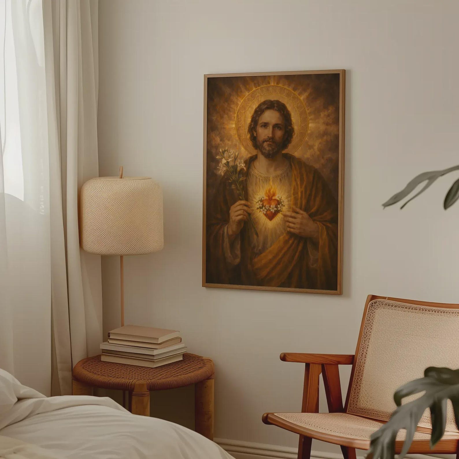 Sacred Hearts Holy Family Wall Art Set of 3 – Jesus Mary Joseph ...
