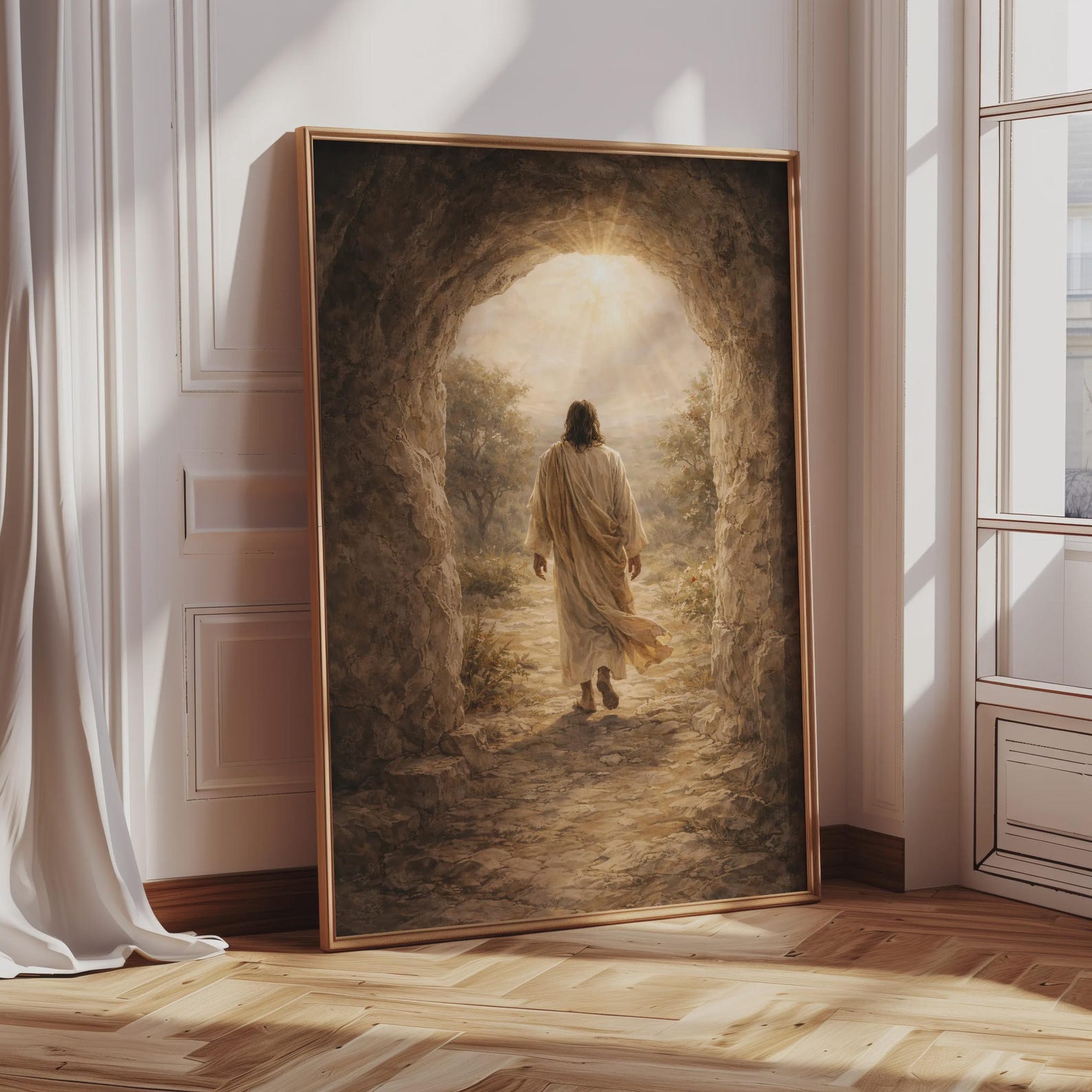 Jesus Resurrection Wall Art – Empty Tomb Christian Print for Easter ...