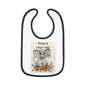 Cute Baby Bib with Elephant Design, Personalized Baby Gift, Toddler Bib, Eco-Friendly Baby Accessories, Unique Baby Shower Gift
