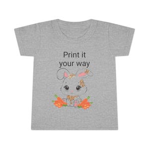 Bunny Rabbit Toddler T-shirt, Kids Easter Shirt, Cute Animal Tee, Children&#39;s Clothing, Spring Gift