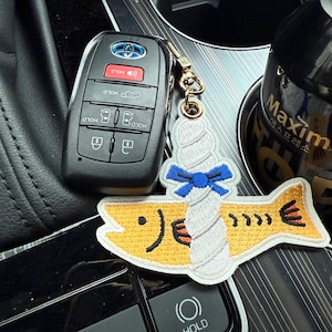 Funny New Car Gift, Korean Good Luck Fish Keychain, Evil Eye Protection Amulet, Unique Housewarming Charm, Spiritual Car Accessory