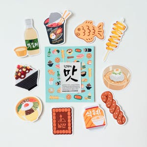 Korean Food Sticker Pack, Tteokbokki Ramyeon Soju Decals for Planner Journal