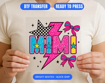 Retro Pop Art Mom & Daughter MINI DTF Transfer - Ready to Press Iron on Print