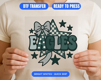 Eagles DTF Transfer Team Game Shirt DTF Transfer | Ready to Press Full Color Direct to Film Heat Transfer  High Quality Iron On Print