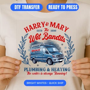 Home Alone DTF Holiday Plumbing Van DTF Transfer • Funny Christmas Movie Inspired Design • Wet Bandits Parody Print