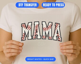 Baseball Mama DTF Transfer: Sports Mom Heat Press Iron-On