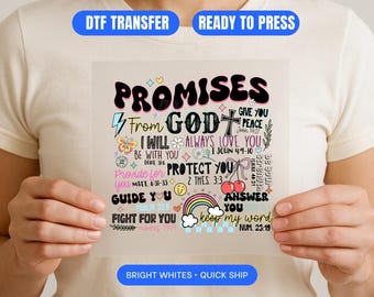 Christian Promises DTF Transfer: Bible Verse Faith, Ready to Press
